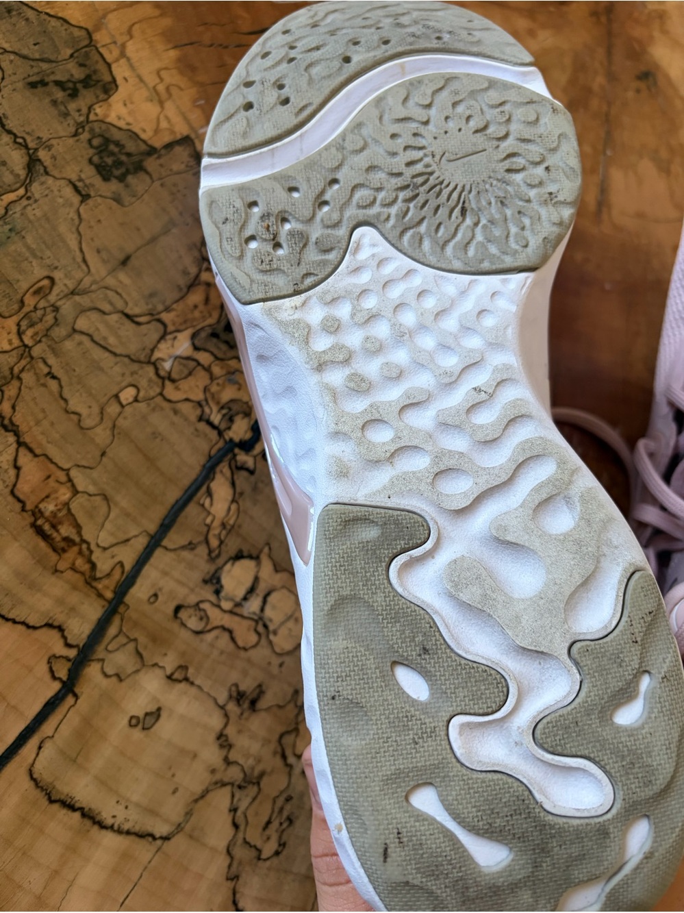 Nike Women's Light Pink and White Running Sneakers